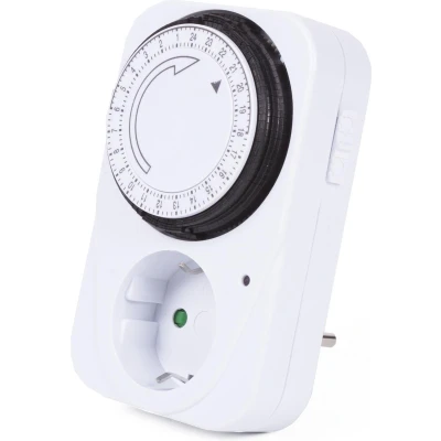 Afbeelding van Benson Stopcontact met Randaarde Analoge Schakelklok Timer 24 Uurs