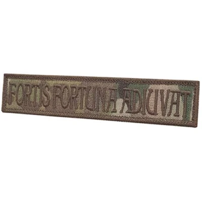 Afbeelding van 2AFTER1 Multicam Fortis Fortuna Adiuvat 1x5 OCP Naam Tape John Wick Coyote Moral Tactische Militaire Bevestiging Patch