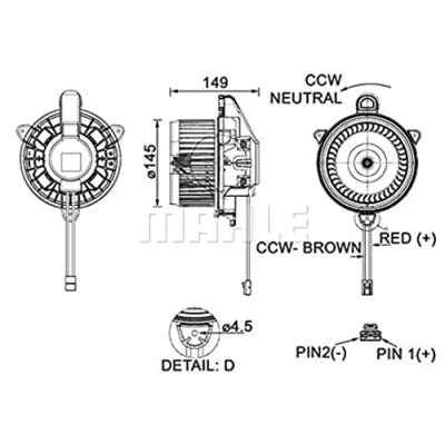 Afbeelding van MAHLE ORIGINAL AB 277 000P Interieurventilator voor voertuigen met stuur links