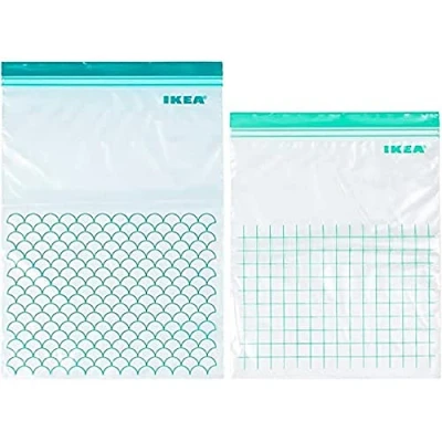 Afbeelding van ZigZag Trading Ltd Ikea ISTAD plastic zakken, 30 stuks, turquoise/lichtturquoise