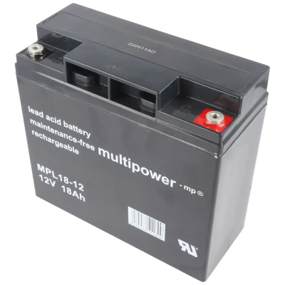 Afbeelding van Multipower MPL18 12 12V 18Ah Long Life loodaccu AGM loodgelaccu