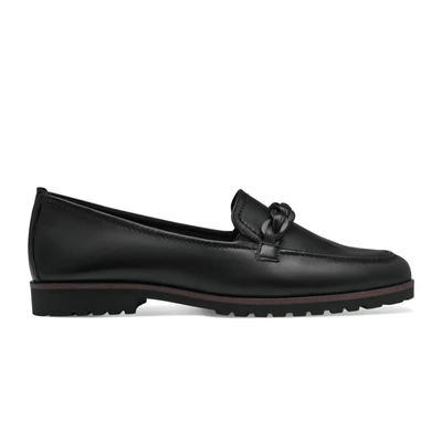 Afbeelding van Tamaris Instappers, Dames, Maat: 39, Black leather Leer