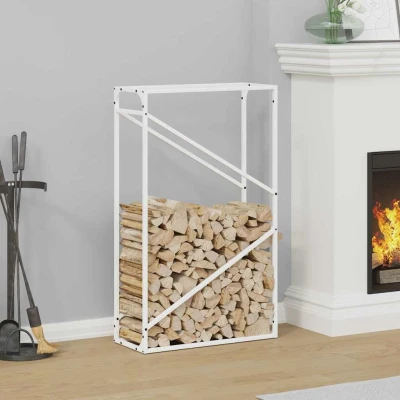 Afbeelding van Brandhoutrek 60x25x100 cm koudgewalst staal wit