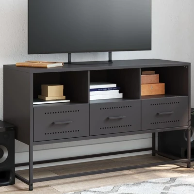 Afbeelding van Tv meubel 100,5x39x60,5 cm staal zwart