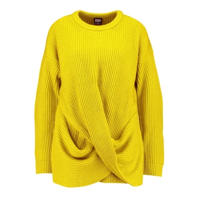 Afbeelding van Urban Classics Ladies Wrapped Trui, Dames, Maat: Small, Lemonmustard