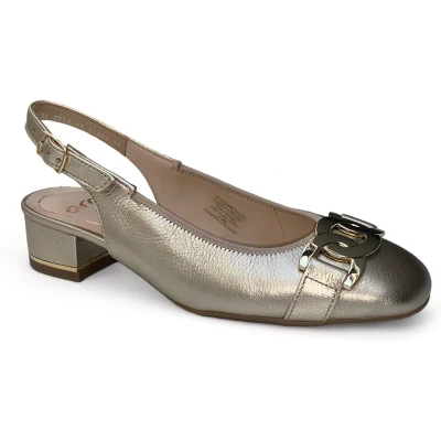 Afbeelding van ara GRAZ Slingback ballerina ́s, Dames, Maat: 37.5, Platin Leer