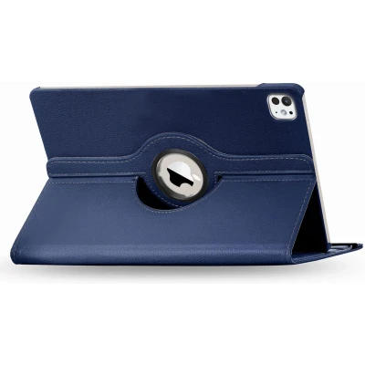 Afbeelding van iMoshion Tablet Hoes Geschikt voor iPad Pro 13 (2024) M4 360 Draaibare Bookcase Donkerblauw