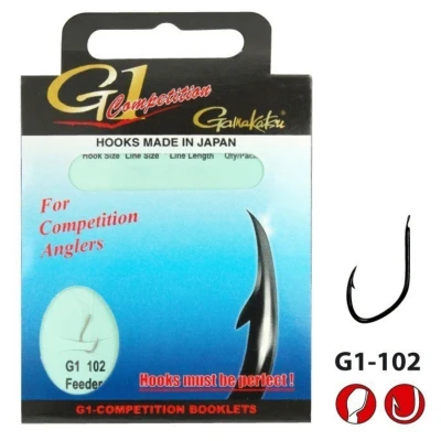 Afbeelding van Gamakatsu Onderlijnen G1 Competition Feeder haak 102 100cm (10 pcs) Maat : 16 0.12mm