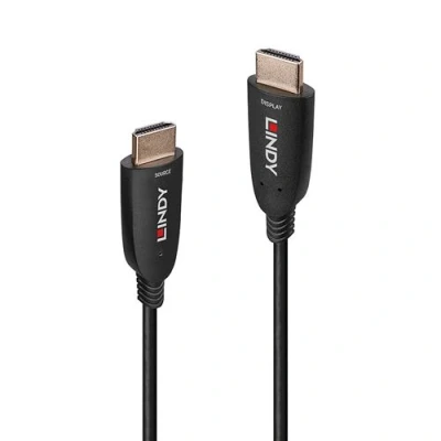 Image de Lindy Câble HDMI mâle pour 50 m fibre optique noir support 8K60Hz (7680 x 4320), 4K120Hz (3840 2160), hybride
