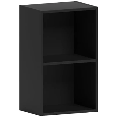 Image de Vida Designs Oxford Bibliothèque cubique à 2 étages en bois noir pour bureau, salon