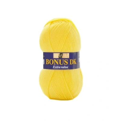 Afbeelding van Hayfield Double Bonus breiwol DK 100 g, garen, helder citroen, 19 x 9 cm