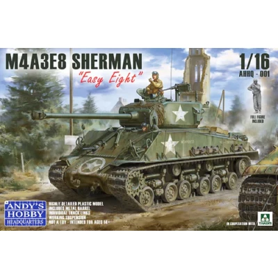 Afbeelding van 1:16 Andys Hobby Headquarters 001 M4A3E8 Sherman Easy Eight Plastic Modelbouwpakket