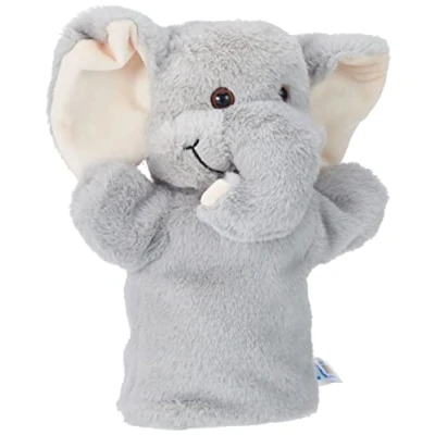Afbeelding van Pluche grijze olifant handpop knuffel 25 cm Olifanten knuffels Poppentheater speelgoed kinderen