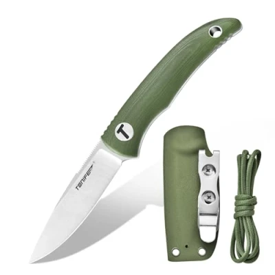 Afbeelding van TONIFE Nova mes met vast lemmet verstelbare Kydex hoes en parachutekoord 6,8 cm volledig visgraatmes voor jacht, vissen, kamperen survival