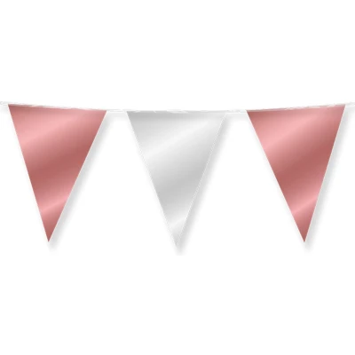 Afbeelding van Party Flags foil Rose gold and silver
