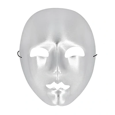 Afbeelding van Boland Gezichtsmasker Mime Zilver Volwassenen Goochelaar Grappig Fout