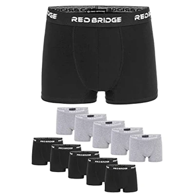 Afbeelding van Boxershorts voor heren, effen, smal, katoen, elastisch, ondergoed, basic, 10 stuks, Zwart/Grijs
