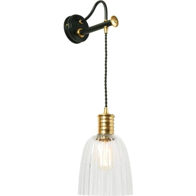 Afbeelding van Elstead Lighting LED Wandlamp Douille 1X E27 Max 60W Black/Polished Brass