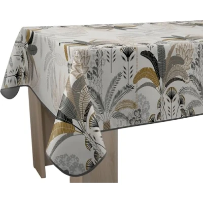 Afbeelding van Le linge de Jules Tafelkleed, vuilafstotend, palmen, rechthoekig, 150 x 200 cm