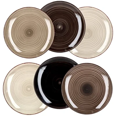 Afbeelding van MamboCat Grey set van 6 soepborden grijs, robuust servies grijs aardewerk voor personen, grijze soepborden,
