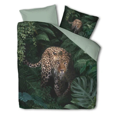 Afbeelding van Dekbedovertrek Jungle Cheetah 2 persoons (200x220 cm) MicrovezelKatoen Dieren GroenRoze Luna Ga naar Dekbed Discounter.nl &amp; Profiteer Nu