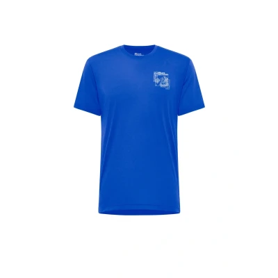 Afbeelding van Jack Wolfskin Vonnan Graphic Sport Tshirt, Heren, Maat: XL, Explore vibrant blue