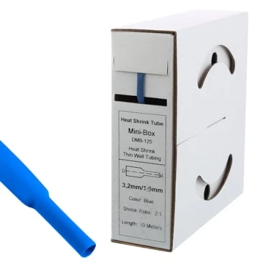 Image de Offgridtec Gaine thermorétractable de 10 m 3,2 mm &gt; 1,6 Bleu