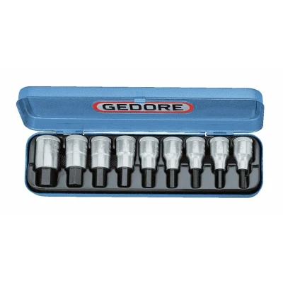 Afbeelding van Gedore IN 19 PA 9 delige Dopsleutel schroevendraaierset 1/2&quot; inch maten 6156410