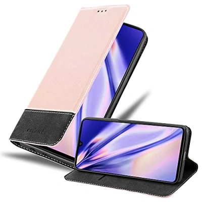 Afbeelding van Cadorabo Hoesje geschikt voor Samsung Galaxy A41 in ROSE GOUD ZWART Beschermhoes met magnetische sluiting, standfunctie en kaartvakje Book Case Cover Etui