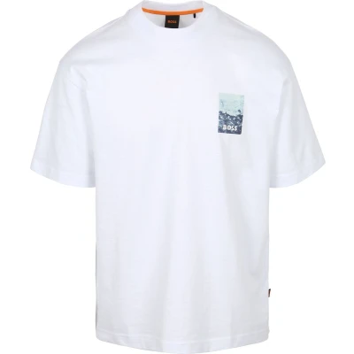 Afbeelding van Boss Casual Te_numbers T Shirt Heren korte mouwen Wit