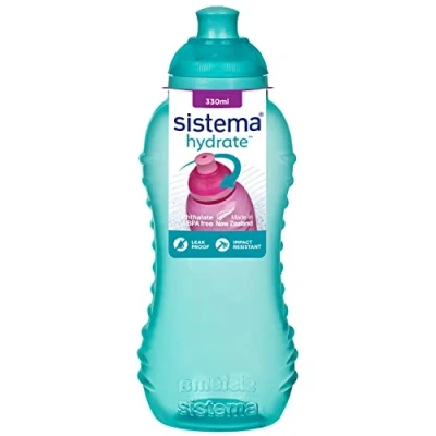 Image de Sistema Twist ’n’ Sip Squeeze Gourde à eau kids, étanche, 330 ml, Sans BPA, Coloris assortis