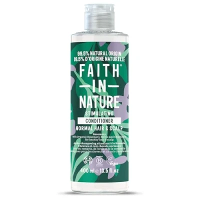 Afbeelding van Faith In Nature Natuurlijke conditioner met rozemarijn, balancerend, veganistisch en zonder dierproeven, SLS parabenen, voor normaal tot vettig haar, 400 ml