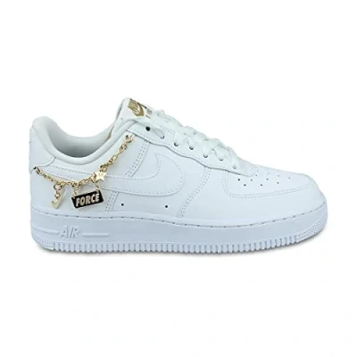 Afbeelding van Nike Sportswear AIR Force 1 Sneakers laag, Dames, Maat: 37.5, White/metallic gold Leer en imitatieleer