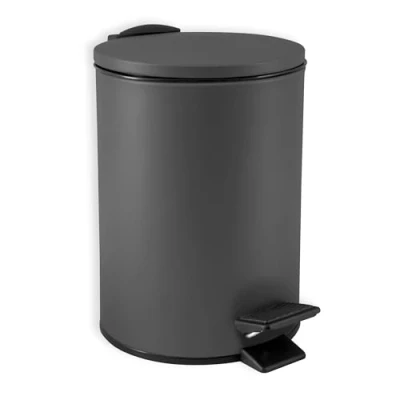 Afbeelding van Spirella Pedaalemmer Cannes donkergrijs 3 liter metaal L17 x H25 cm soft close toilet/badkamer