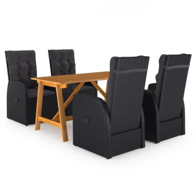 Afbeelding van 5 delige Tuinset zwart