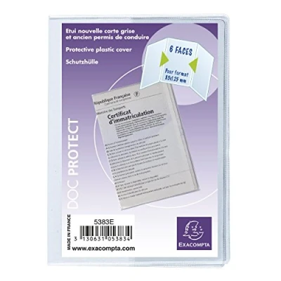 Afbeelding van EXACOMPTA 5383E zak met 10 hoesjes 85 x 125 mm 3 kleppen van glad pvc 20/100e transparant kristal