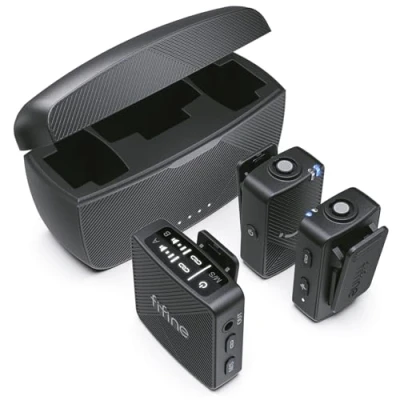 Afbeelding van Fifine M9 Professioneel Draadloos Microfoon Systeem Lavelier 2 Microfoons USB C Telefoon / Tablet PC Dasspelt