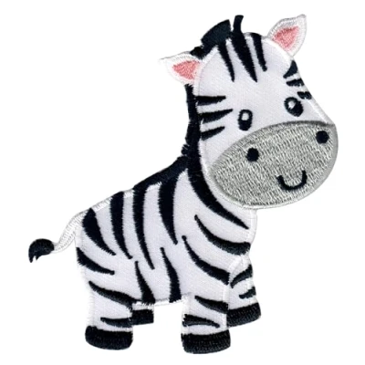 Afbeelding van PatchMommy Geborduurde patch om op te strijken in zebravorm, geborduurd stuk naaien of lijmen met een strijkijzer, voor kinderen en baby&#039;s