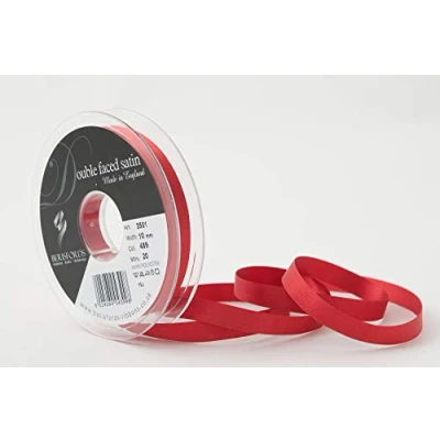 Afbeelding van Berisfords Dubbelzijdig satijnen lint, polyester, 10 mm, rood