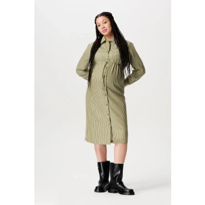Image de Zwangerschapsjurk met voedingsfunctie Vaala Sphagnum Stripe XS