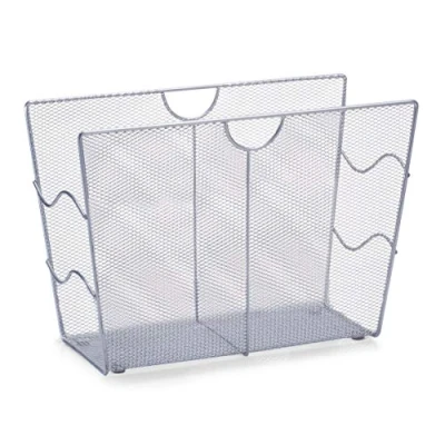 Afbeelding van Zeller tijdschriftenrek/houder zilver 39 x 27 cm metaal
