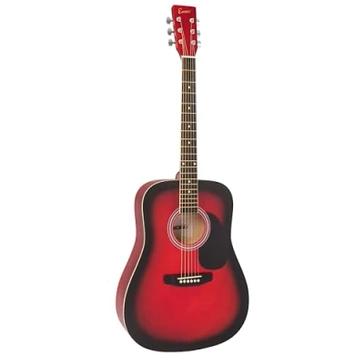 Afbeelding van Encore Akoestische gitaar Redburst incl. Gitaartas Gitaarsnaren Gitaarband Plectrums Stemfluit Zelfstudie DVD Gitaarset