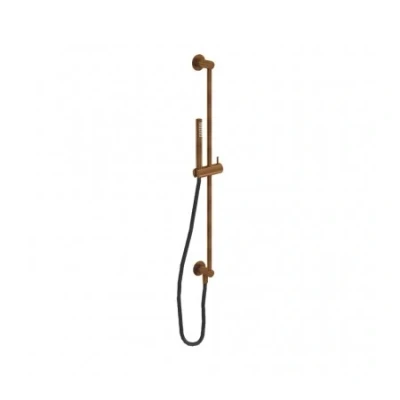 Afbeelding van Waterevolution Flow glijstangset met handdouche 800mm Geborsteld Koper T1661CPE