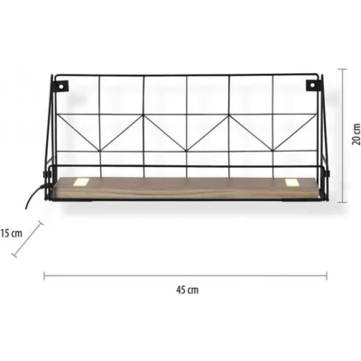 Afbeelding van Paul Neuhaus Wandlamp LED plank L 45 cm bruin zwart