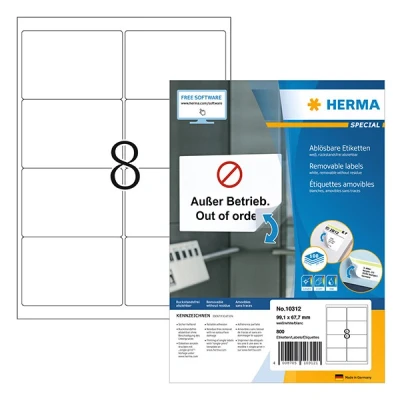 Image de HERMA Special étiquettes en papier d&#039;adresse mat autocollant repositionnable 800 étiquette(s)