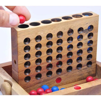 Afbeelding van Logica Giochi Houten Bordspel 4 op één Rij, X000O3GQQD, 19x15,5x4cm