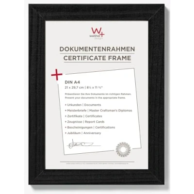 Afbeelding van walther+ design HO130B Wissellijst Papierformaat: DIN A4 Zwart