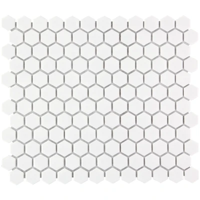 Afbeelding van The Mosaic Factory Barcelona White Mat Hexagon 2,3x2,6 cm