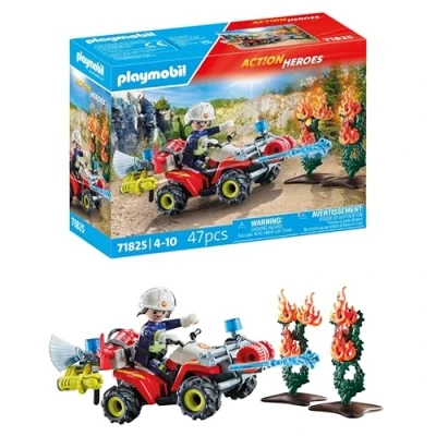 Image de Playmobil Action Heroes 71825 Pompier avec quad et arbustes enflammés