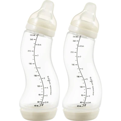 Afbeelding van Difrax Babyfles 250 ml Natural S Fles Anti Colic Crèmewit Duopack